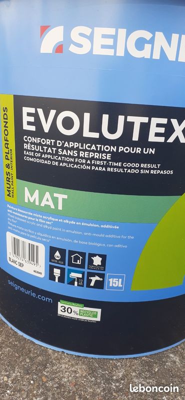 Peinture seigneurie Évolutex Blanc MAT, 15 L (image 2)