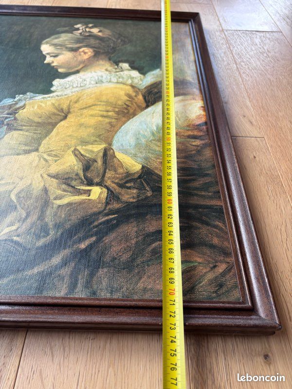 Canevas Brodé Royal Paris - Fragonard La Jeune Liseuse - 69x53 Cm - Vintage