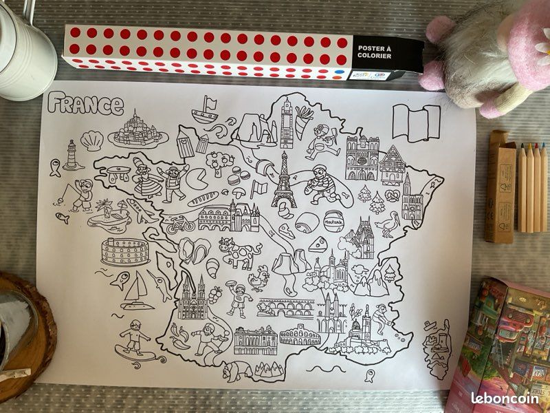 2 posters à colorier avec 4 crayons de couleurs (image 1)