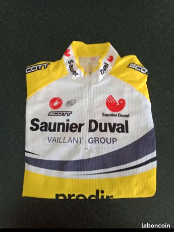 Maillot Cycliste Baguer Morvan Jaune vintage Acrylique