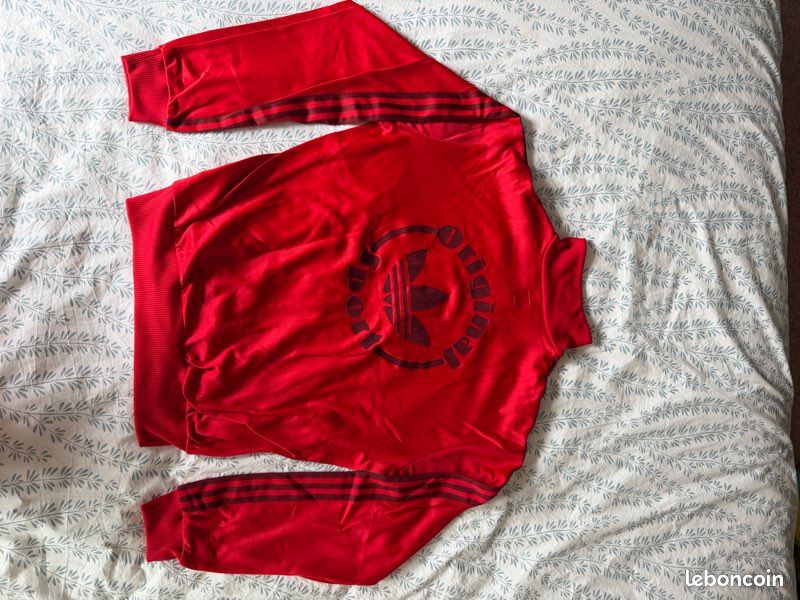 Adidas Originals veste Track Jacket rouge – Taille L – Grand Trefoil (image 1)