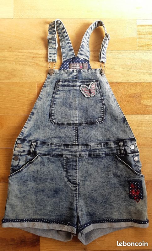 Joli combishort salopette courte en jean Orchestra fille 10 ans