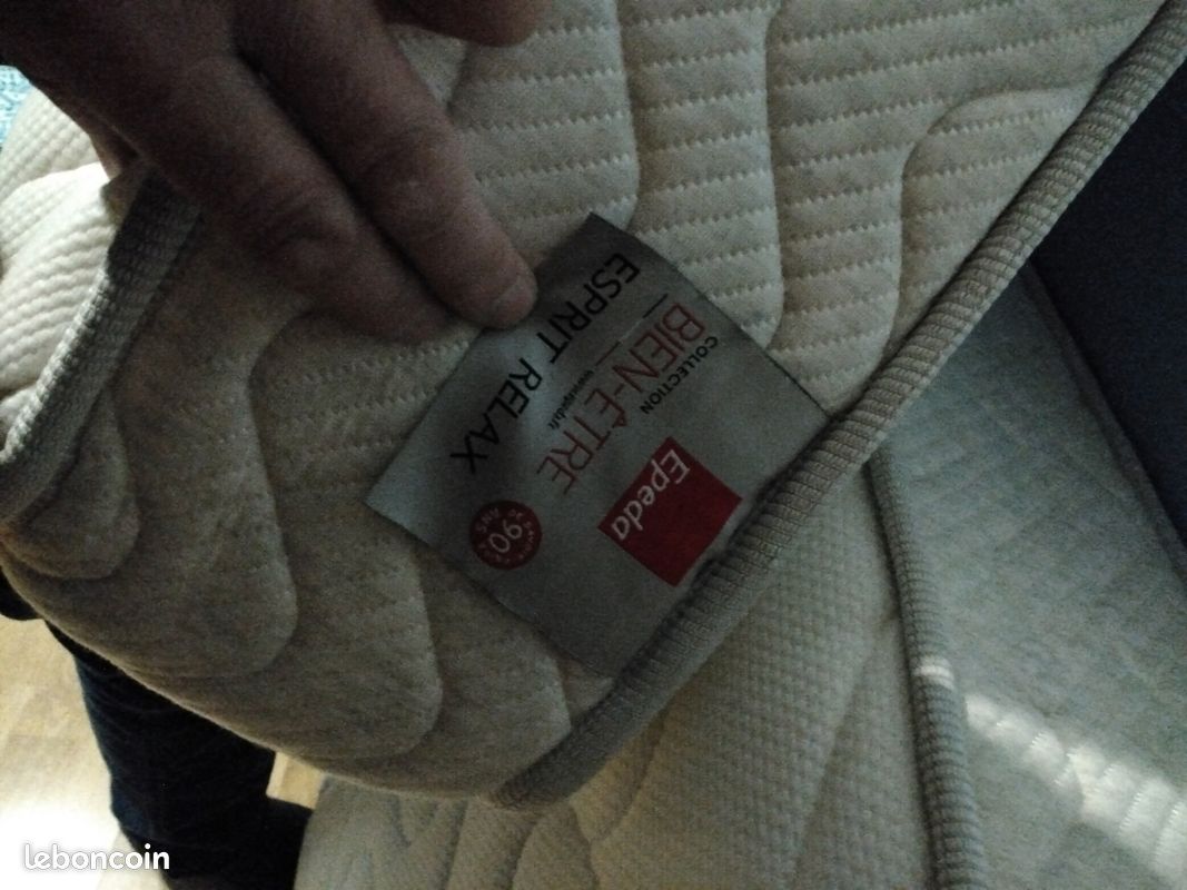 Lit merisier 140*190 avec sommier électrique et matelas (image 5)