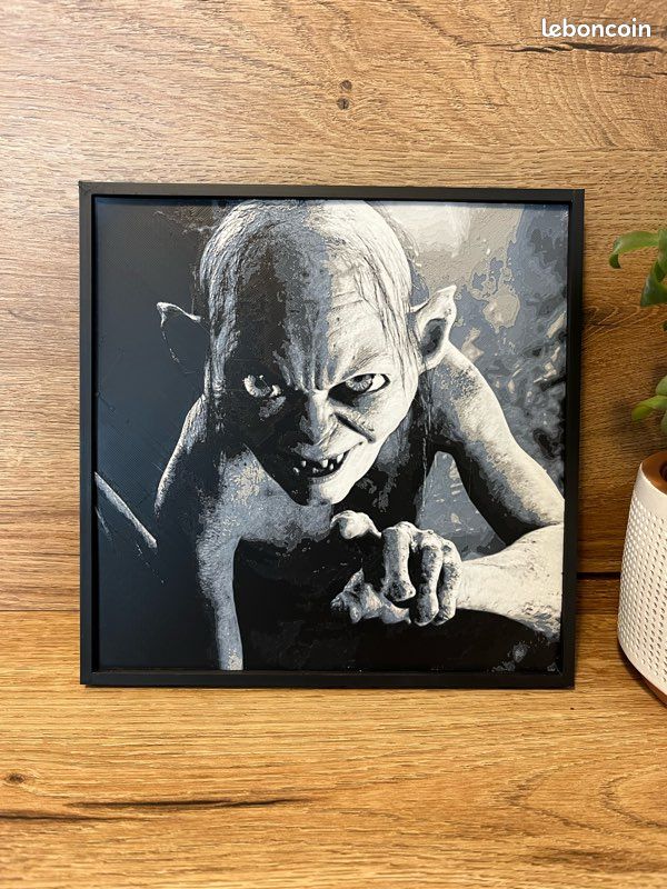 Portrait drôle de Gollum ｜ Peinture à l'huile originale par Artist Monkeys