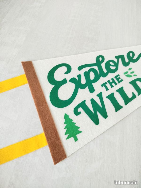 Fanion Explore the Wild | Feutrine & Sérigraphie | souvenir Sport randonnée | Décoration vintage (image 3)