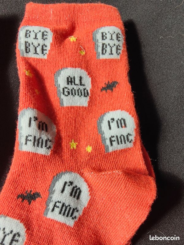 Chaussettes orange halloween (image 1)