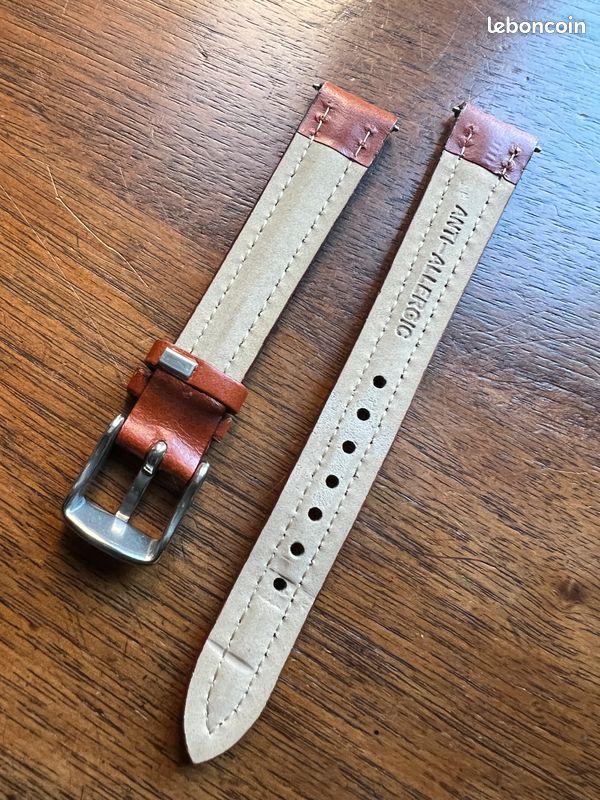 Bracelet De Montre En Cuir 14 Mm - Acier - Pour Montre Ancienne Vintage N°277