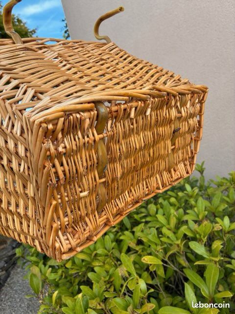 Panier Vélo Rétro Qiaohome En Osier Tressé Main – Brun, 35x25x23 Cm, Sangles Cuir Et Boucles Laiton – Pour Sacs, Courses, Pique-nique, Chic Et Écologique