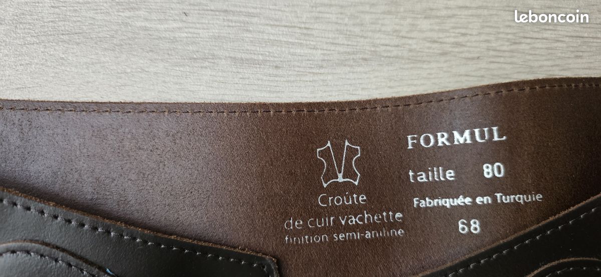 Ceinture large pur cuir T80 marron FORMUL (image 6)