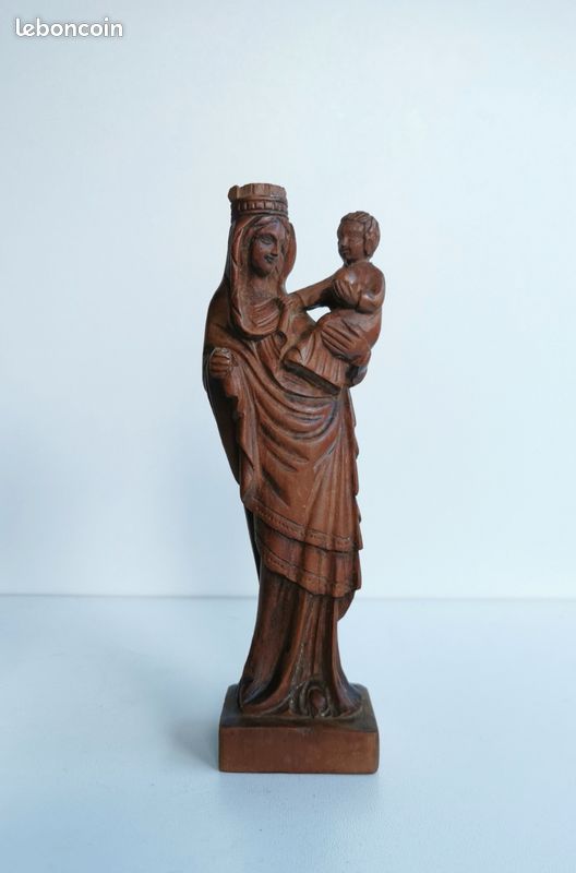 Statue bois sculpté Vierge Notre Dame de Paris Lucien Tessey (image 1)