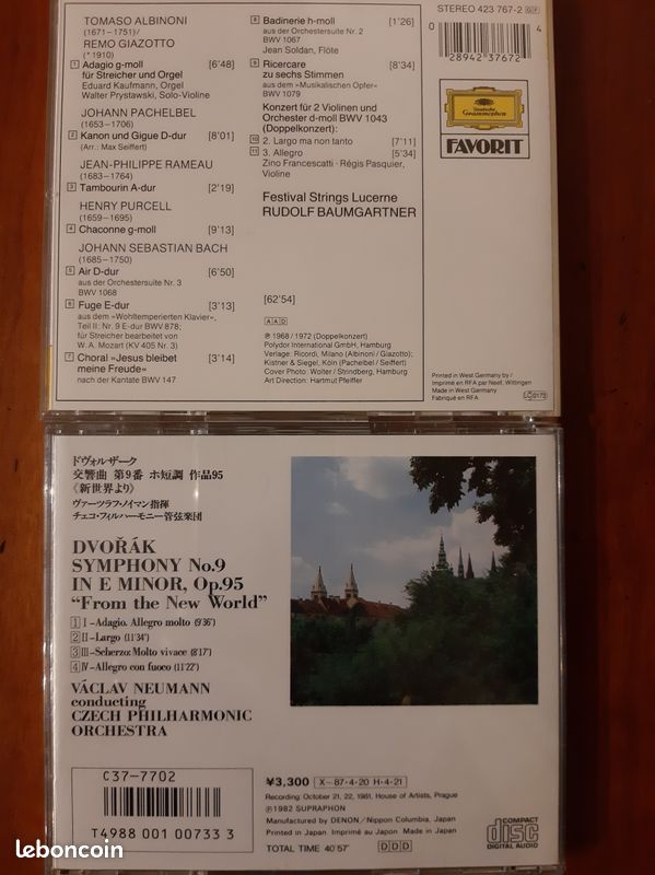 Lot 2 CD Adagio et Dvorak (image 2)