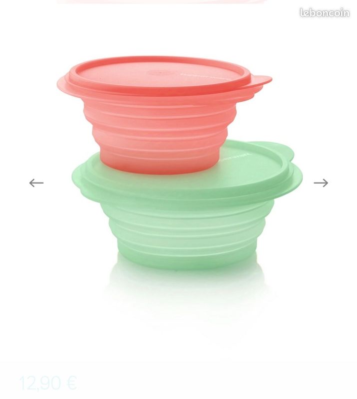 2 Pack de 4 Boîtes Plastique Alimentaire, Style Tupperware |maroc