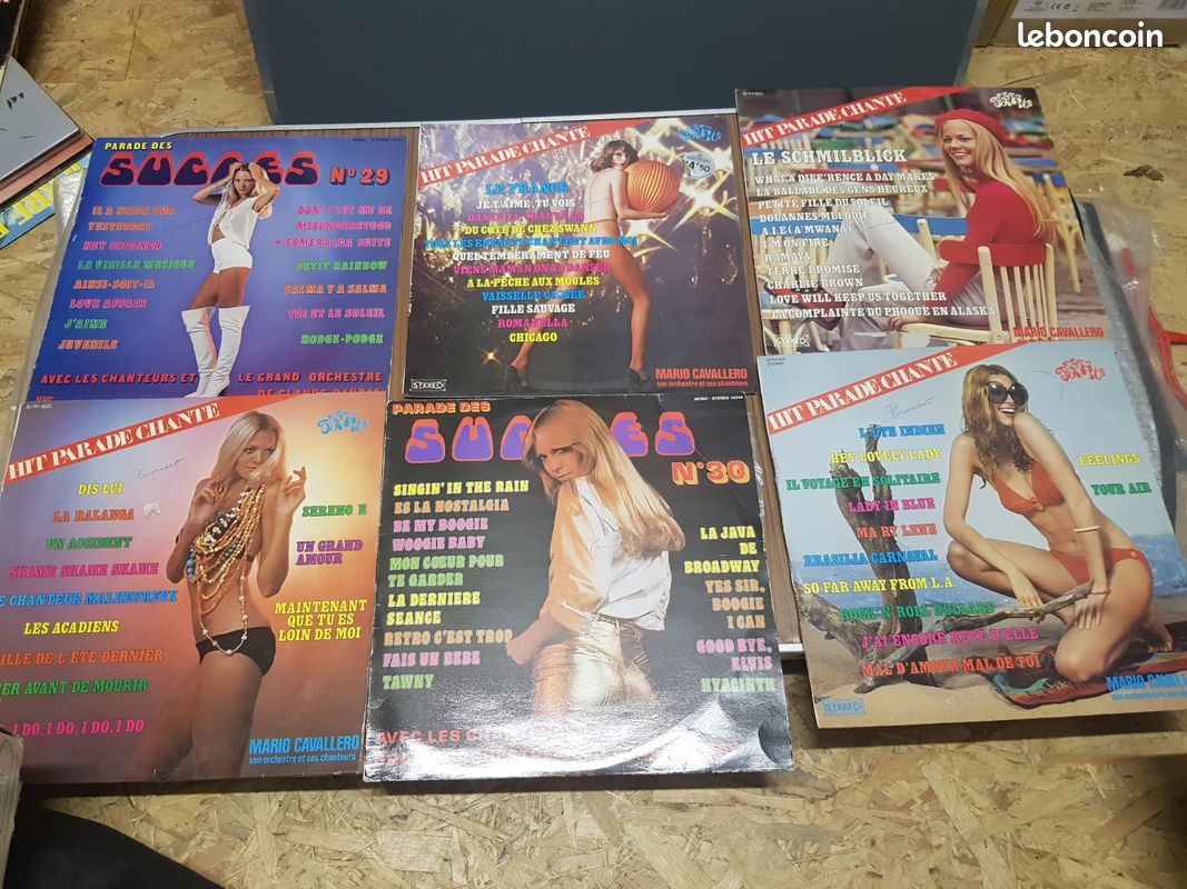 11 disques vinyles 33 tours Hit parade des années 1970 (image 1)