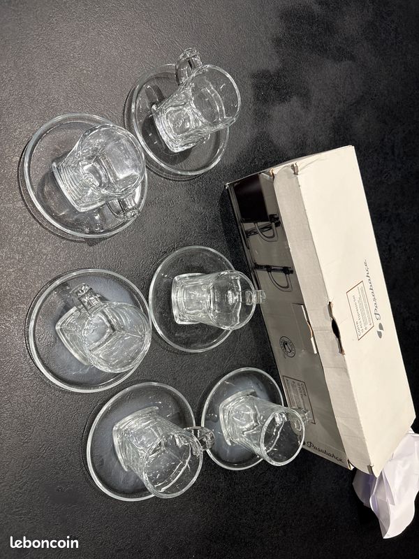 Bavary 2151 Lot De 6 Tasses à Expresso En Porcelaine Pour 6 Personnes Blanc/doré 13 Pièces Support En Métal Motif Medusa Mäander Versac Style