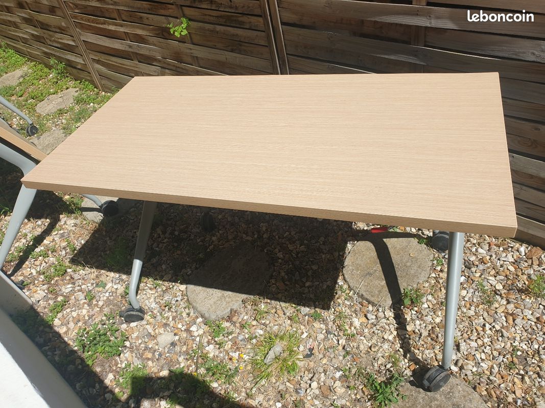 Table de bureau pliante bois et metal (image 1)