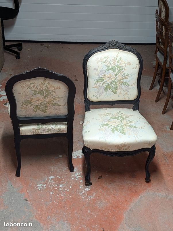 2 chaises Napoléon III style Louis XV refaites (image 1)