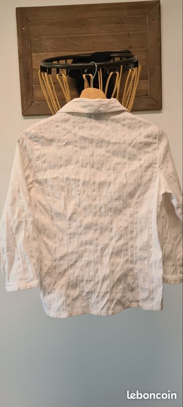 Chemisier taille 1 affinités blanc et motifs argentés (image 5)