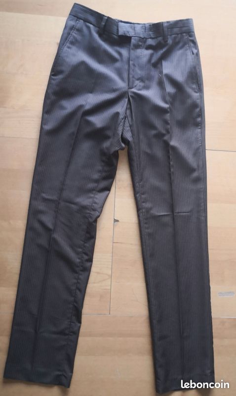Costume homme veste & pantalon marron à fines rayures taille 36 Sergio Vitti La Halle (image 8)