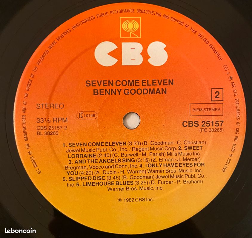 Vinyle - Benny Goodman - Seven Come Eleven - CBS 25157 (image 8)