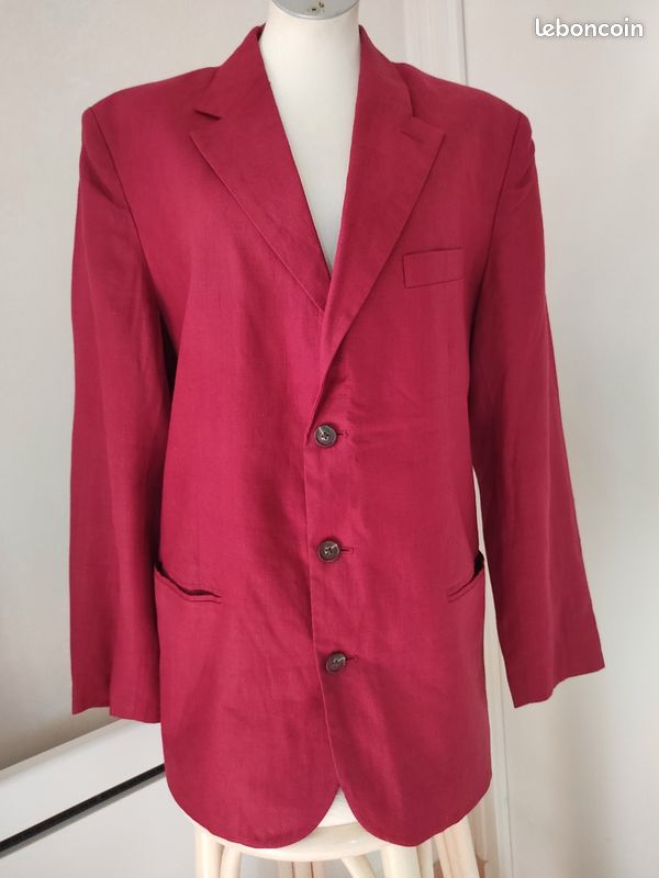 Veste d'été homme Gap rouge grenat/bordeaux en lin M/L Vêtements