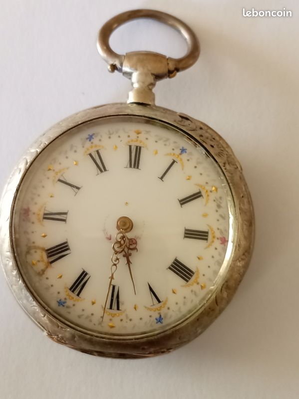 Montre à gousset complète avec sa clé à faire réviser (image 3)
