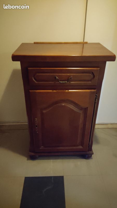Meuble de rangement avec un tiroir en merisier bon état (image 7)