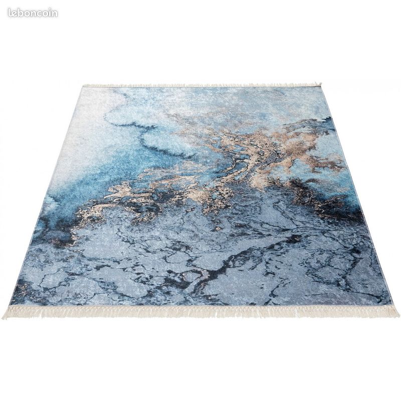 Tapis plat design avec franges lavable en machine Pablo Multicolore 80x300 (image 2)