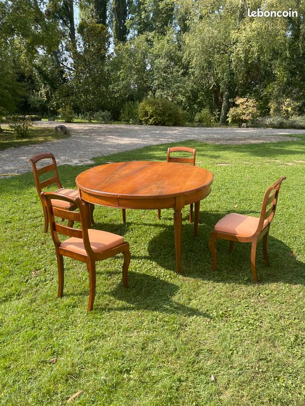 Table ovale ancienne en merisier extensible (image 2)