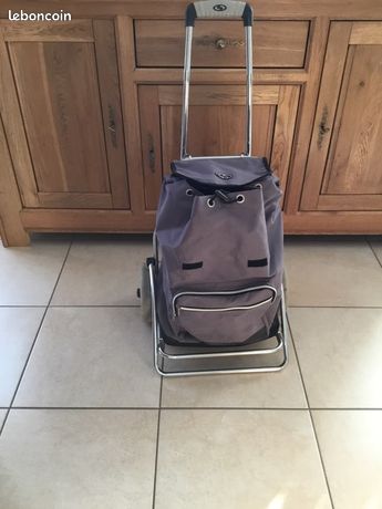 Chariot De Courses Pliable Gris 35 L - 1,7 Kg, Roues 15 Cm, Tissu Oxford 600D, Pour Marché Et Shopping
