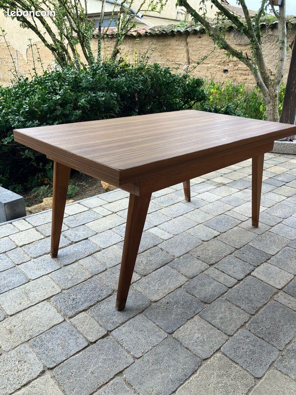 TABLE MODULABLE du Designer Albert Ducrot à système portefeuille année 1970 (image 3)