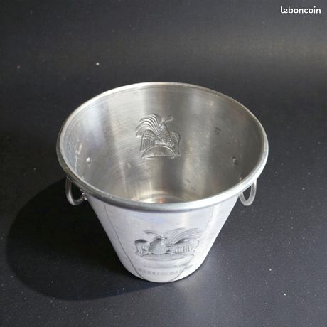 Seau à Champagne Ancien Bricout – Aluminium Argenté Avec Poignée