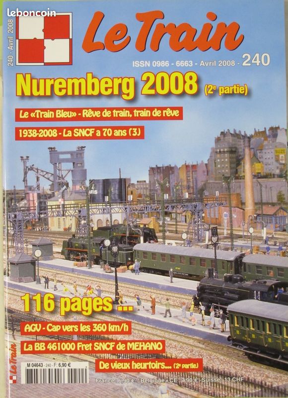 Revue Le Train 12 numéros du 237 au 248 de 2008 Minitrix la SNCF a 70 ans Nuremberg X2800 Mesnay Saucisson Albula Cévennes Coni tuiles Chapeauroux locotracteur Cannes Chamonix BB9600 Heki (image 4)
