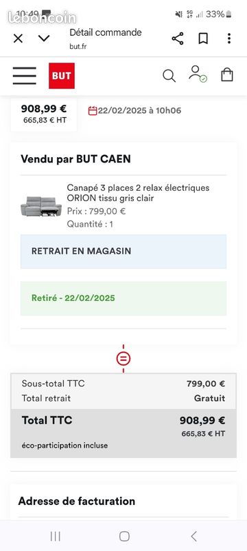 Vend canapé electrique (image 1)