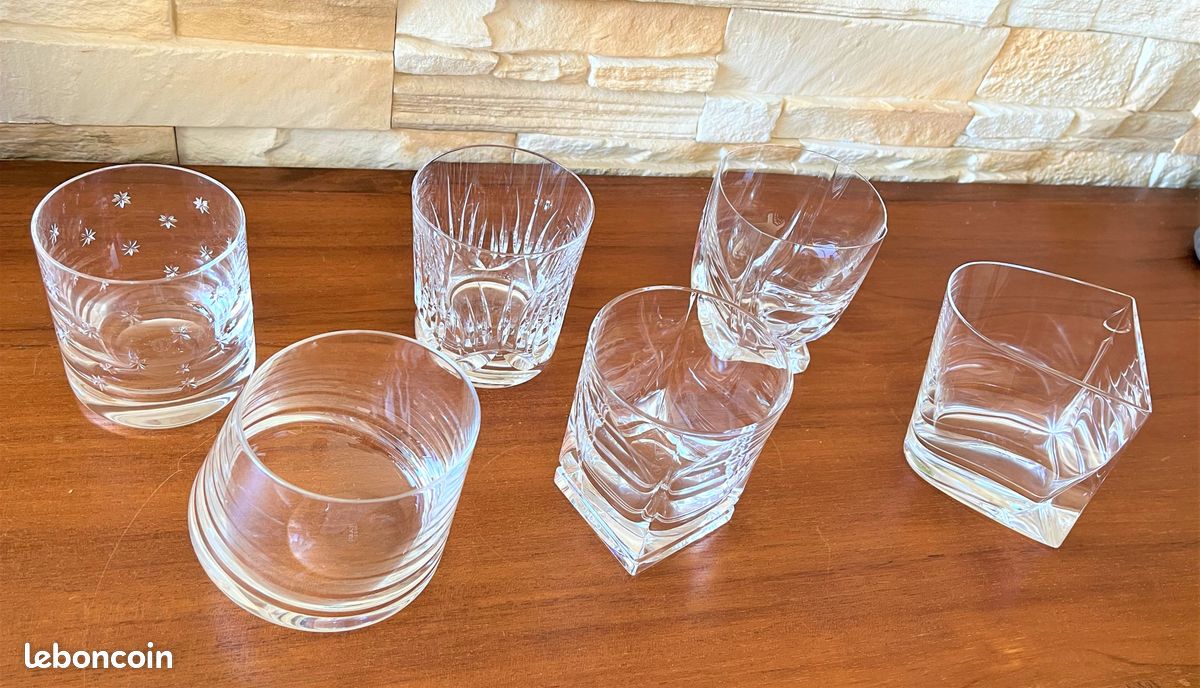 Lot verres a whisky cristal de sevres (image 1)