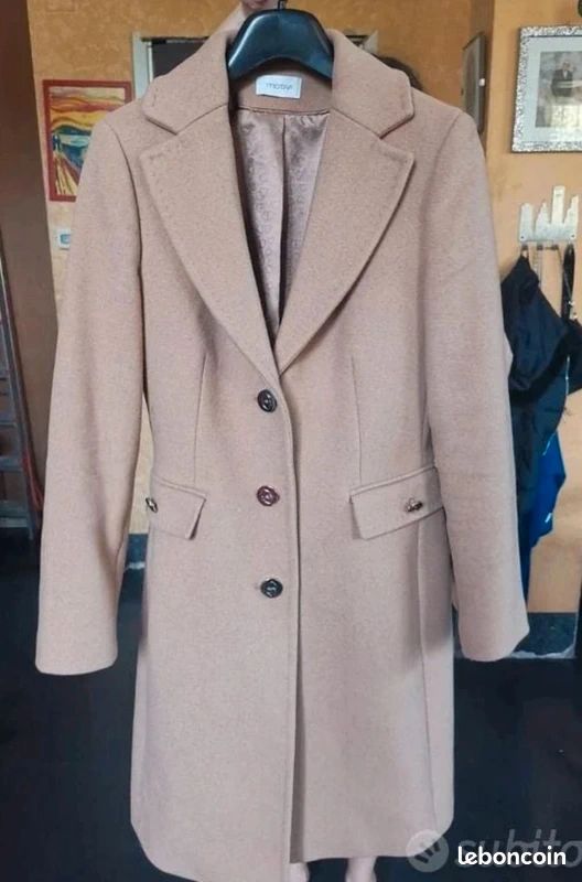 Manteau camel 51% laine motivi (image 6)
