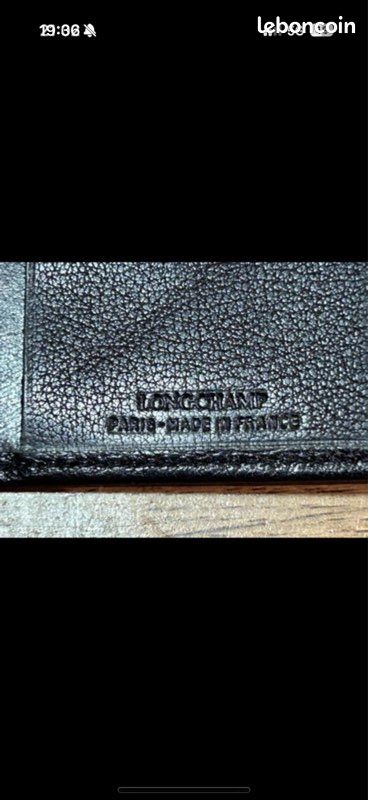 Porte-chéquier Longchamp cuir noir - Made in France - vintage élégant (image 3)