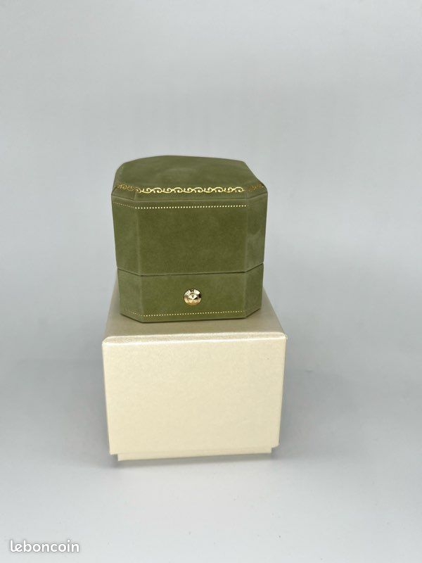 Boîte à Bagues Octogonale Vert Foncé En Carton Avec Velours - 3,65x3x3,35 Cm, Pour Demande, Fiançailles, Cadeau