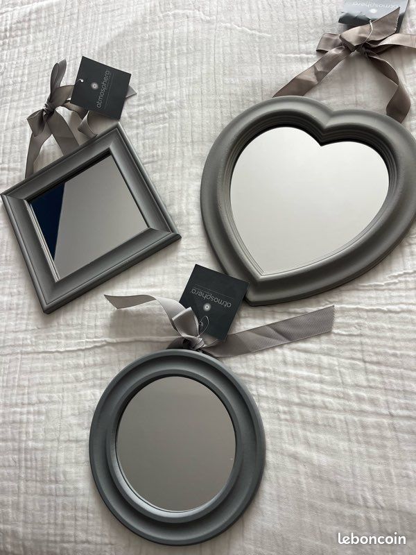 Miroirs deco bois gris neufs (image 1)