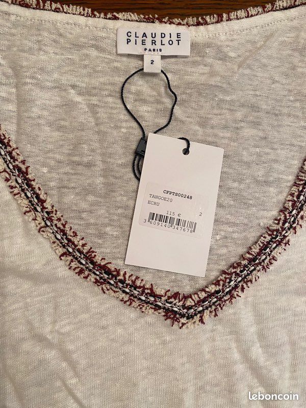 T-shirt Claudie Pierlot écru neuf (image 3)