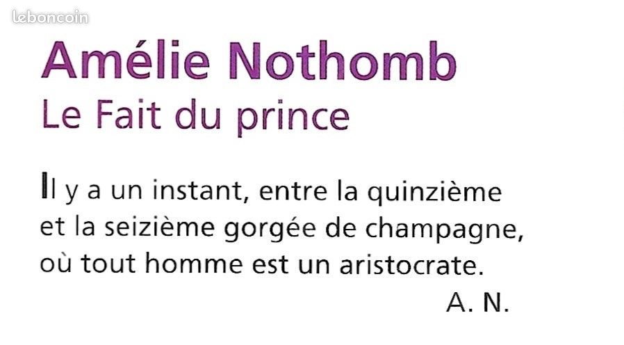"Le Fait du Prince". Amélie Nothomb [TEXTE INTEGRAL] - Le Livre de Poche (2010) (image 2)