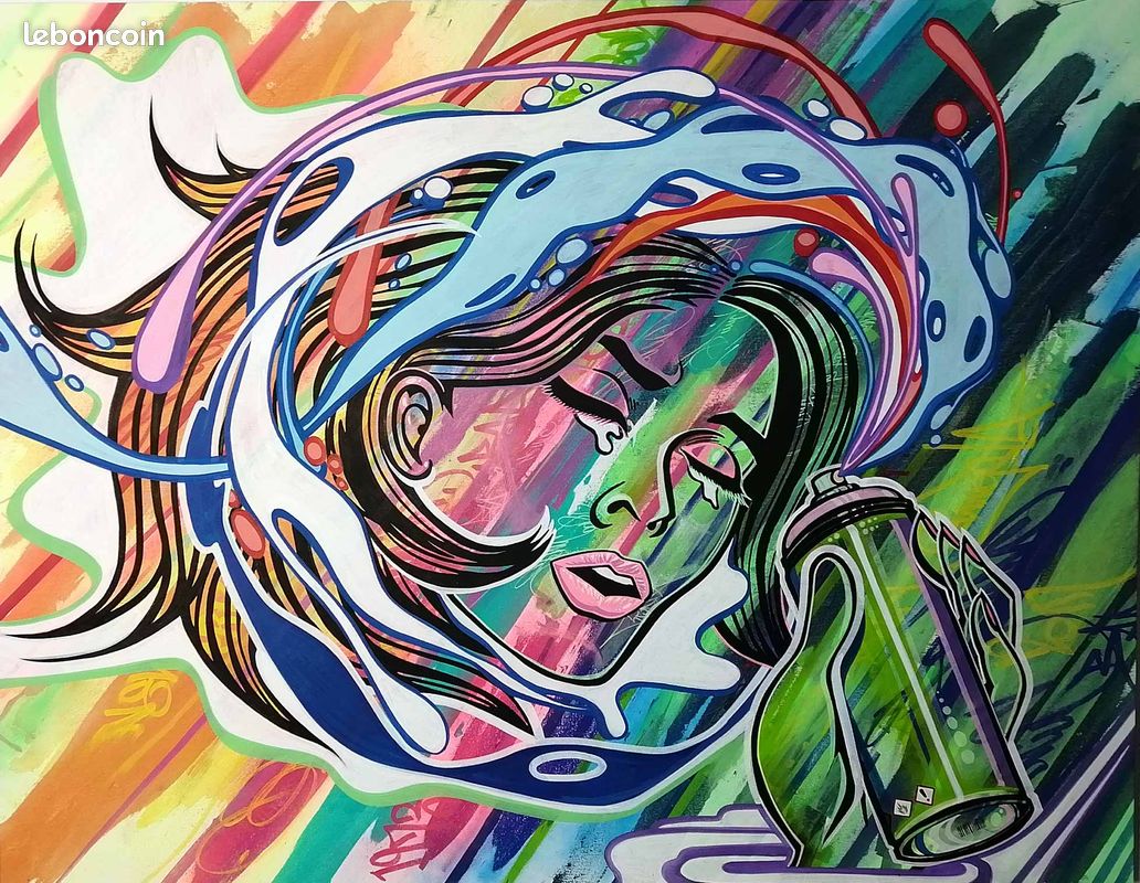 Peinture Street Art / Pop Art Signée BAD CED - Acrylique Sur Toile, œuvre Originale Unique