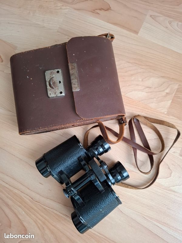 Paire de jumelles MONCLAIR (Paris) Stereo 8 x 30 avec boîte en cuir à lanière (image 9)