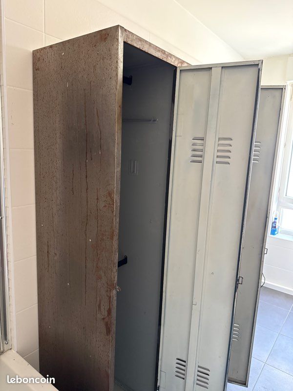 Armoire vestiaire industrielle en métal vintage / loft – 193 cm (image 4)