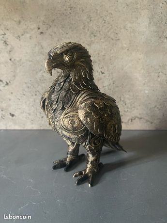 ANCIENNE SCULPTURE D'AIGLE sacré sculptée en turquoise antique Culture