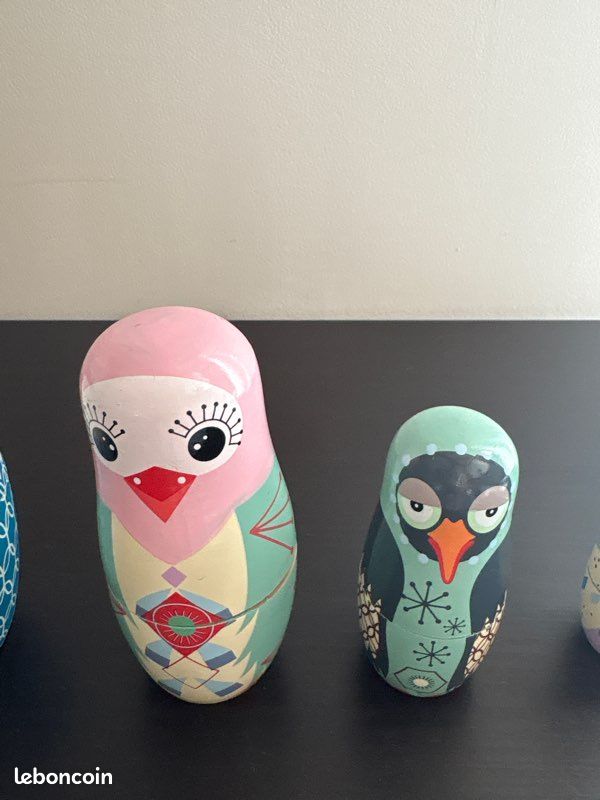 Oiseaux façon poupées russes Design Suède - Décoration