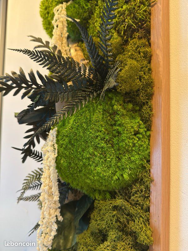 Cadre Mural En Mousse Naturelle – 73x63 Cm, Paysage, Art Végétal Stabilisé