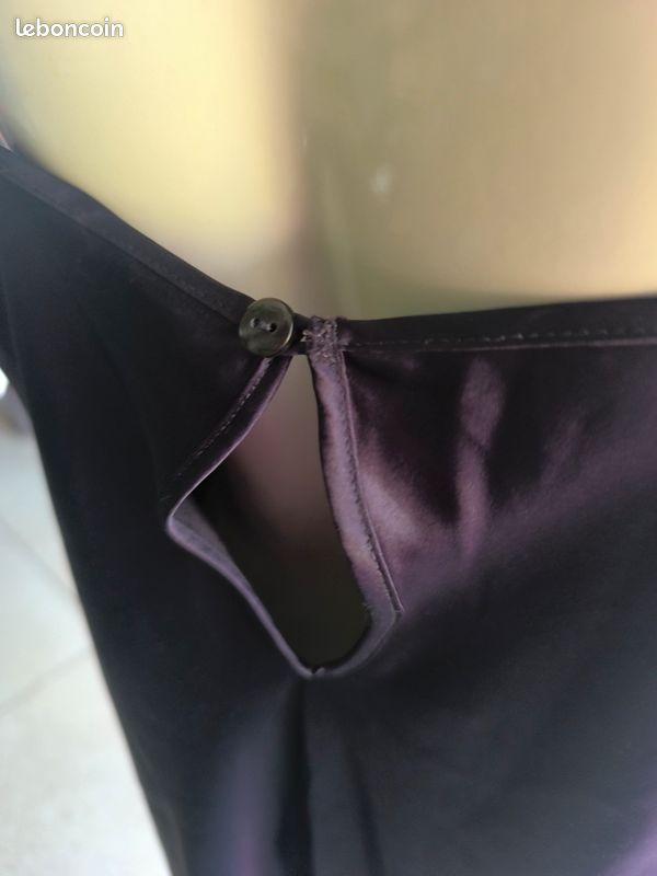 Nuisette Satin Fuchsia Darjeeling - Taille 40 - Avec Résille Et Strass - Occasion Très Bon état - Lingerie Sexy