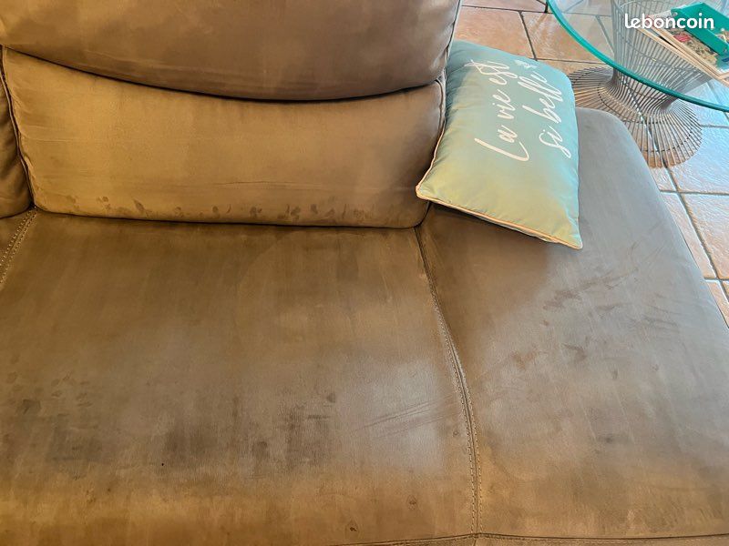 Grand canapé d’angle gris/taupe avec assise relax (image 11)