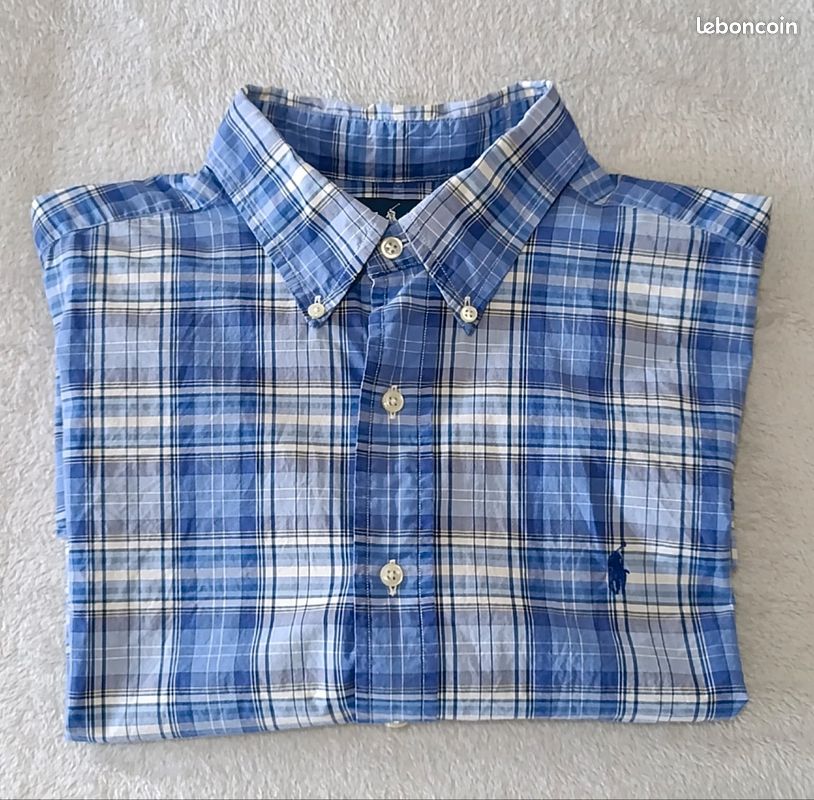 Vintage Royal Robbins Chemise à manches longues XL 100 % coton à carreaux bleu marine et blanc pour homme - France