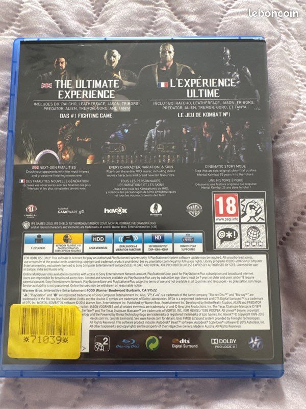 Disque PS4 Mortal Kombat XL (image 2)